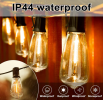 Outdoor LED string lights 2W, 15m, 15 pc outdoor patio string lights with 15 pc shock-resistant Edison style LED bulbs