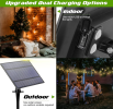 2W, 15m, 15 pc, Outdoor Solar Series Light Outdoor String Light with Remote, USB Port, 32 LED Bulbs Solar Patio Solar Lights Outside Garden Garden Fen