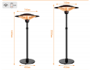 PSSF2200EU. outdoor umbrella vertical electric heater. (APP + temperature control / lifting heating furnace, 3000W suitable for indoor and outdoor)