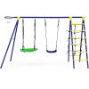 5-In-1 Outdoor Kids Swing Set with A-Shaped Metal Frame and Ground Stake