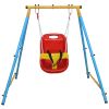 Baby Toddler Indoor/Outdoor Metal Swing Set with Safety Belt for Backyard