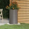 Garden Planter Powder-coated Steel 15.7"x15.7"x26.8" Gray