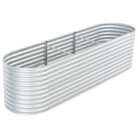 Garden Raised Bed 126"x31.5"x31.9" Galvanized Steel Silver