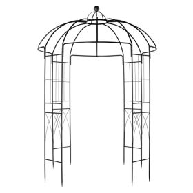 207*207*270cm Courtyard Wrought Iron Gazebo Iron Arch Black