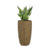 14.6" Self-watering Wicker Planter - Garden Decoration Pot - Natural - Round