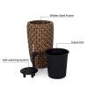 14.6" Self-watering Wicker Planter - Garden Decoration Pot - Natural - Round