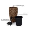 10.6" Self-watering Wicker Planter - Garden Decoration Pot - Natural - Round