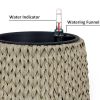 2-Pack Self-watering Wicker Planter - Garden Decoration Pot - Round - Beige