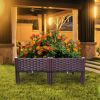 Plastic Raised Garden Bed, 2Pcs Planter Grow Boxes 14.5" H with Legs for Indoor & Outdoor Vegetable Fruit Flower Herb Growing Box