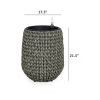 17.3" Self-watering Wicker Planter - Garden Decoration Pot - Gray - Round