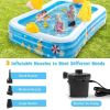 Inflatable Swimming Pool Duck Themed Kiddie Pool with Sprinkler for Age Over 3