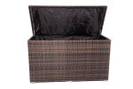 1 PCS Outdoor Brown Rattan Wicker Storage Box With Steel Frame