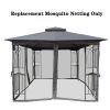 10x10 Ft Gazebo Replacement Mosquito Netting with Zippers, 4-Side Mesh Walls for Patio Gazebos