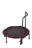 36" Foldable Mini Trampoline,Fitness Trampoline with Adjustable Handrail and Safety Pad,Indoor/Outdoor Exercise Rebound Trampoline for Kids