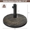 22Lbs Patio Resin Umbrella Base with Wicker Style for Outdoor Use