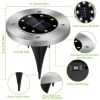 4Pcs Solar Powered Ground Light Outdoor IP65 Waterproof Buried In-Ground Lamp Decorative Path Deck Lawn Patio Lamp