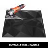 VEVOR 13 Pack 19.7x19.7Inches Diamond 3D PVC Wave Panels for Interior Wall Decor Black Textured 3D Wall Tiles