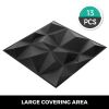 VEVOR 13 Pack 19.7x19.7Inches Diamond 3D PVC Wave Panels for Interior Wall Decor Black Textured 3D Wall Tiles