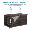 120 Gal. Outdoor Wicker Storage Box Waterproof, Resin Rattan Deck Box for Patio Garden Furniture, Outdoor Cushion Storage