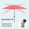 Portable Patio Umbrella Outdoor Market Tilt Umbrella with Easy Tilt Adjustment