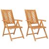 Reclining Patio Chairs 2 pcs Solid Wood Acacia