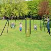 7-in-1 Stable A-shaped Outdoor Swing Set for Backyard