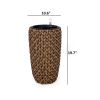 10.6" Self-watering Wicker Planter - Garden Decoration Pot - Natural - Round