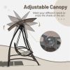 2-Seat Patio Swing Chair, Outdoor Porch Swing with Adjustable Canopy and Durable Steel Frame, Patio Swing Glider for Garden, Deck, Porch, Backyard