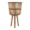 S/3 BAMBOO FOOTED PLANTERS 11/13/15", NATURAL