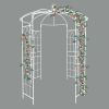 Metal Garden Arch Iron Garden Arbors Gazebo Dia 81.3'' x 114.2'' High Birdcage Shape Pergola Pavilion for Wedding Ceremony White