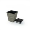 2-Pack Smart Self-watering Square Planter for Indoor and Outdoor - Hand Woven Wicker - Gray