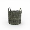 3-Pack Multi-purposes Basket with handler - Hand Woven Wicker - Gray