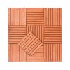 Kaia 8-Slat Reddish Brown Wood Interlocking Deck Tile (Set of 10 Tiles)