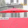 9 Ft Offset Hanging Market Patio Umbrella w/Easy Tilt Adjustment for Backyard, Poolside, Lawn and Garden, Red