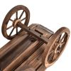 Wood Wagon Planter Pot Stand with Wheels