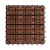 Kaia 8-Slat Reddish Brown Wood Interlocking Deck Tile (Set of 10 Tiles)