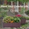 Plastic Raised Garden Bed, Set of 4 Planter Grow Boxes 15" H for Indoor & Outdoor Vegetable Fruit Flower Herb Growing Box