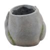 RESIN, 9"H NO SEE PLANTER, GRAY