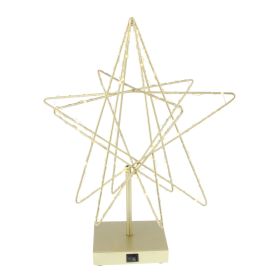 Metal wood led star decor