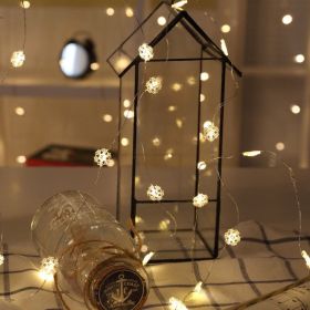 Newsoo copper line star lights LED lights flashing lights string lights star girl heart room dormitory layout decoration (Option: Snowflake-2M20-5AA)