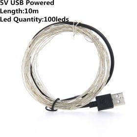 Christmas Light Led Outdoor Battery USB Powered 2m 5m10m String Lights Cooper Wire Garland Wedding Party Decoration Fairy Lights (Option: Warm white-10m USB)