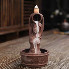 New Product Purple Sand Backflow Smoke Aromatherapy Stove Creative Mermaid Bath Tower Cigarette Backflow Incense Burner Decoration (Option: Beauty bathing barrel)