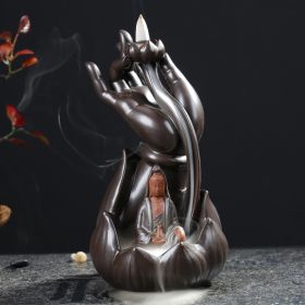 Lotus Bergamot Backflow Incense Burner Creative Ornaments Guanyin Tathagata Ceramic Incense Burner Crafts (Option: Fuze Tianxia Tea Last Style)