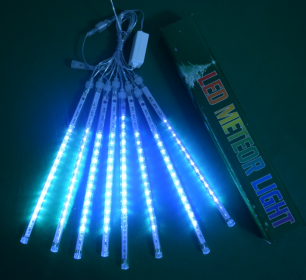 Wasserdichte LED Meteorschauer Regen Lichter 30 cm 50 cm 8 Rohre 100-240 V Eiszapfen Schnee Regentropfen Outdoor licht mit EU Netzteil (Option: Blue-EU 30cm)