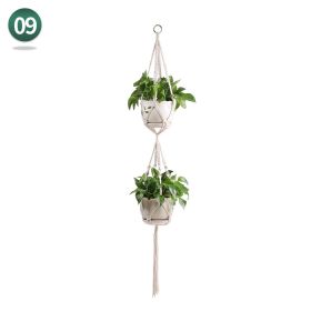 Handmade Woven Flower Pot Net Pocket Hanging Gardening (Option: Style 9 Double Layer 152cm)