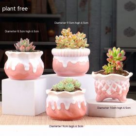 Succulent Small Flower Pot Stoneware Breathable Purple Sand Absorbent Basin (Option: 055-Ceramic)