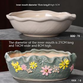 Ceramic Large Diameter Succulent Flowerpot (Option: 63style-Ceramic)