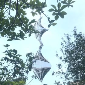 Rotating Wind Runner Garden Decoration Outdoor Pendant (Option: Siliver-12.8x60cm)