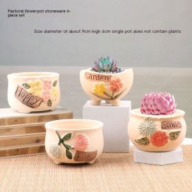 Succulent Small Flower Pot Stoneware Breathable Purple Sand Absorbent Basin (Option: 115-Ceramic)