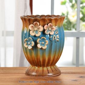 Succulent Flower Pot Ceramic Stoneware Simple Small Pot Plant (Option: B585A Four Flowers-Small And Medium)